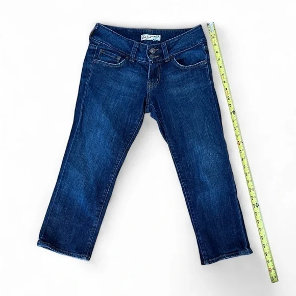 Red Engine cropped lotus blue jeans 27 Low Rise vintage Y2K Jeans - Picture 3 of 5